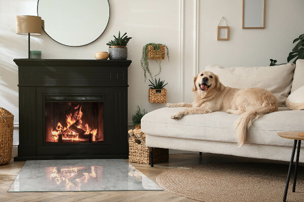 Dreptunghiulară sticlă sub șemineu Model de structură de marmură