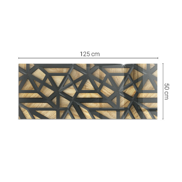 Dreptunghiulară sticlă sub șemineu Geometrie cu lemn