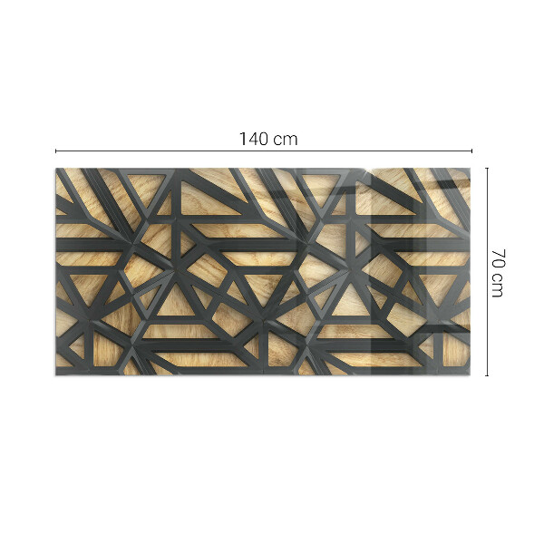 Dreptunghiulară sticlă sub șemineu Geometrie cu lemn