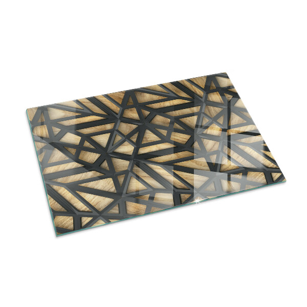 Dreptunghiulară sticlă sub șemineu Geometrie cu lemn