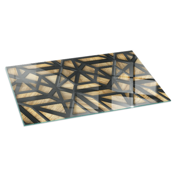 Dreptunghiulară sticlă sub șemineu Geometrie cu lemn
