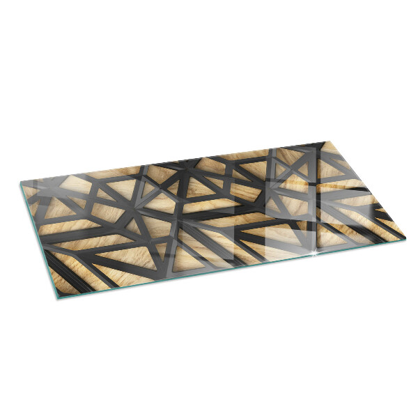 Dreptunghiulară sticlă sub șemineu Geometrie cu lemn