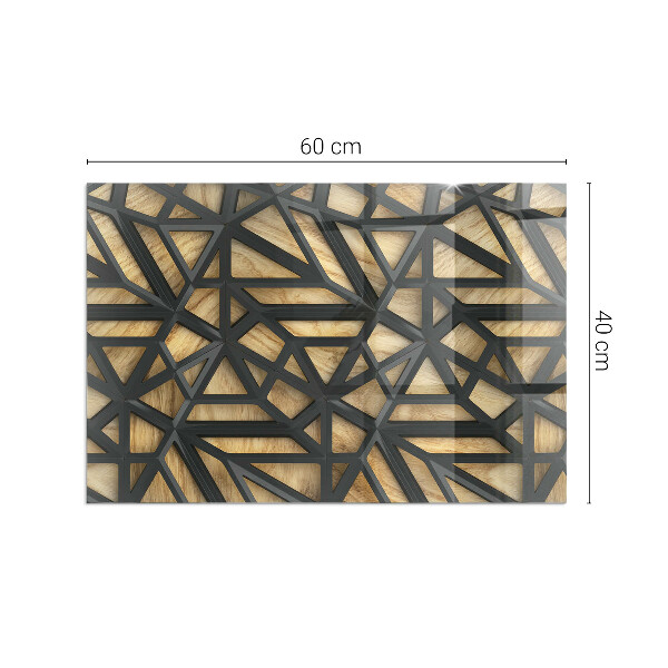 Dreptunghiulară sticlă sub șemineu Geometrie cu lemn