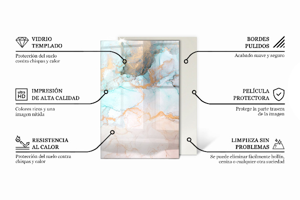 Dreptunghiulară sticlă sub șemineu Textura suprafeței pietrei