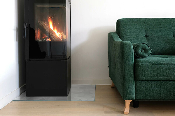 Dreptunghiulară sticlă securizată protecție sub sobă Model geometric abstract