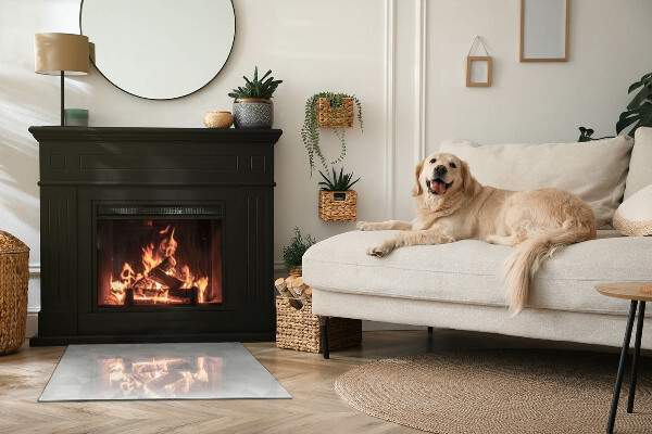 Dreptunghiulară sticlă securizată protecție sub sobă Model geometric abstract