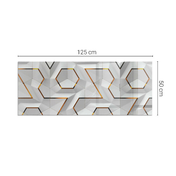 Dreptunghiulară sticlă securizată protecție sub sobă Model geometric 3D