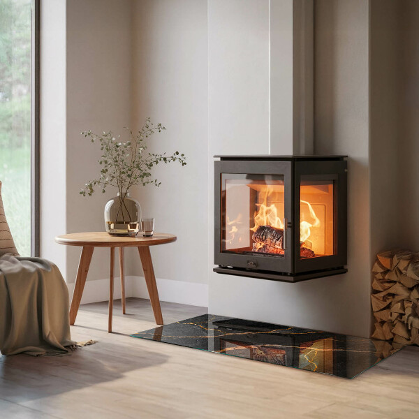 Dreptunghiulară protecție sub sobă Marmură elegantă cu vene