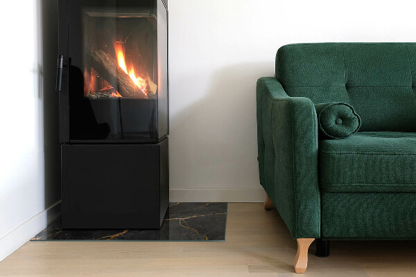 Dreptunghiulară protecție sub sobă Marmură elegantă cu vene