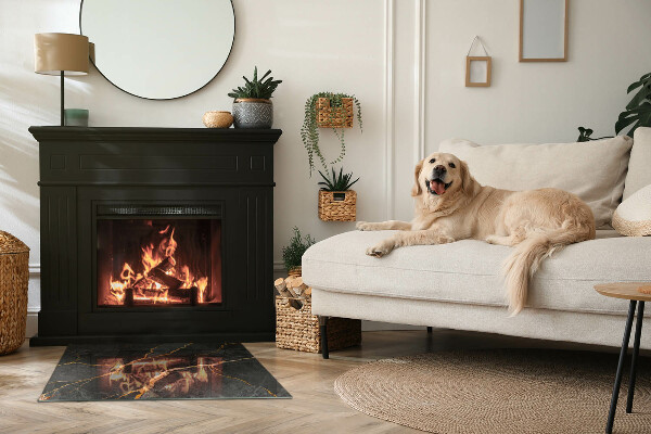 Dreptunghiulară protecție sub sobă Marmură elegantă cu vene