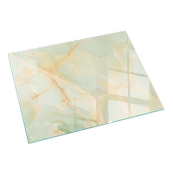 Dreptunghiulară sticlă securizată protecție sub sobă Model abstract de marmură