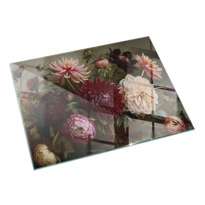 Dreptunghiulară protecție sub sobă Buchet de flori în detaliu