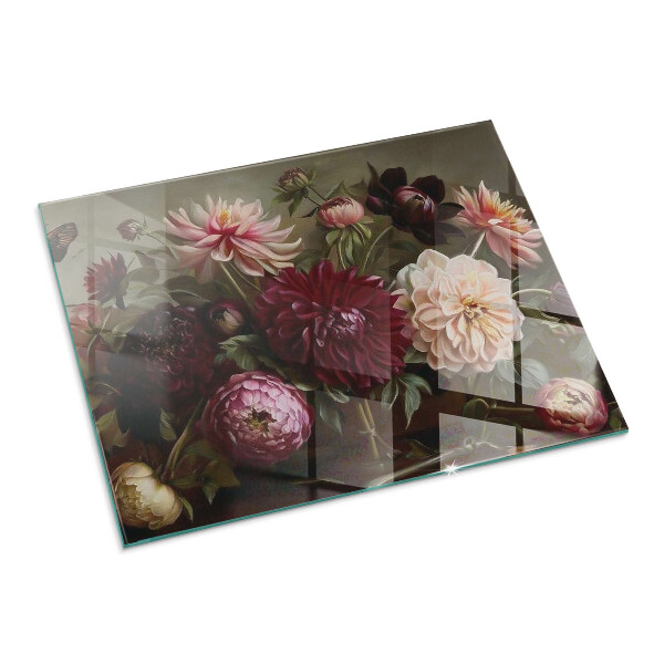 Dreptunghiulară protecție sub sobă Buchet de flori în detaliu