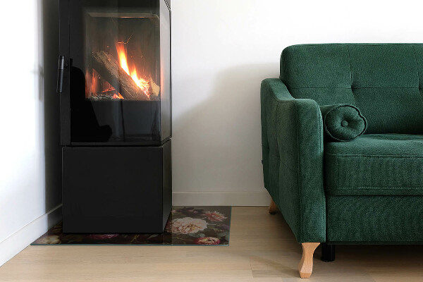 Dreptunghiulară protecție sub sobă Buchet de flori în detaliu