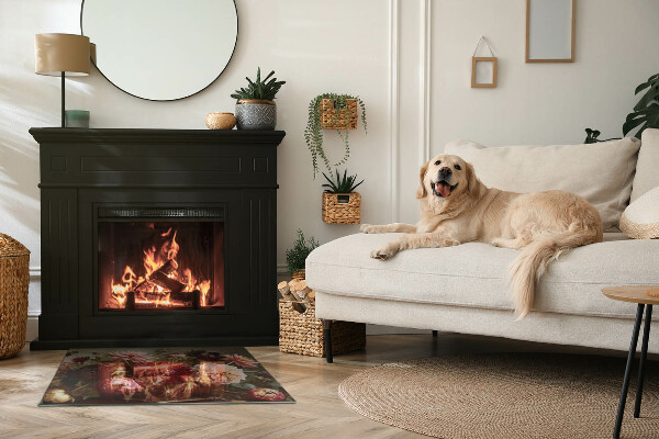 Dreptunghiulară protecție sub sobă Buchet de flori în detaliu