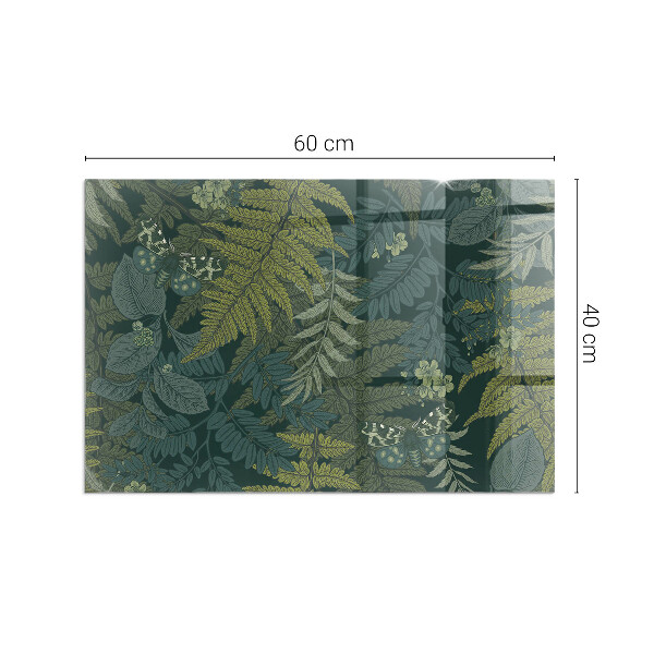 Dreptunghiulară sticlă sub șemineu Motive vegetale cu fluturi