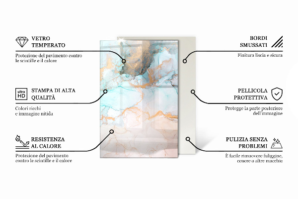 Dreptunghiulară sticlă sub șemineu Culoare bej