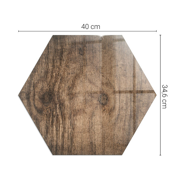Hexagonală sticlă sub șemineu Model natural din lemn