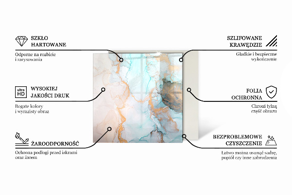 Hexagonală placă de sticlă pentru șemineu Model de structură de marmură