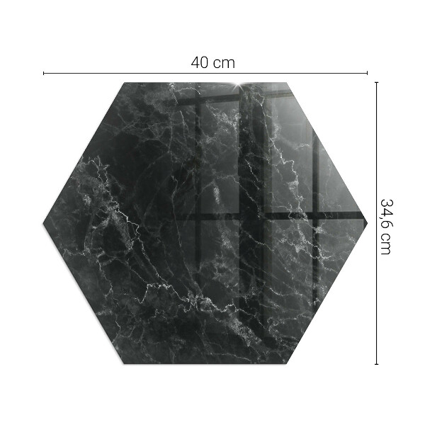 Hexagonală sticlă sub șemineu Model elegant de marmură