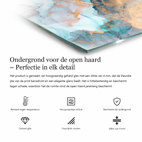 Hexagonală placă de sticlă pentru șemineu Model de piatră naturală