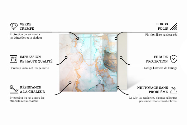 Hexagonală sticlă securizată de protecție sub sobă Plăci în diferite nuanțe