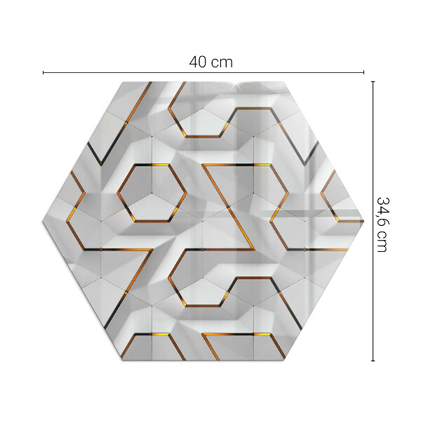 Hexagonală sticlă securizată de protecție sub sobă Model geometric 3D