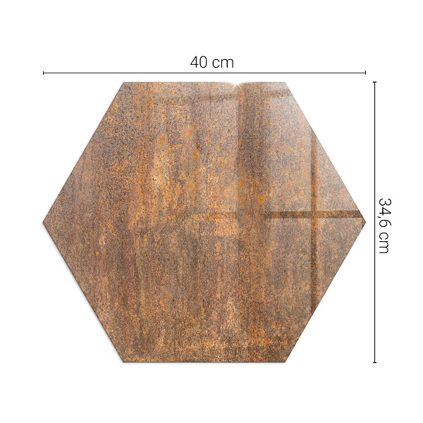 Hexagonală sticlă sub șemineu Textură de rugină pe fundal