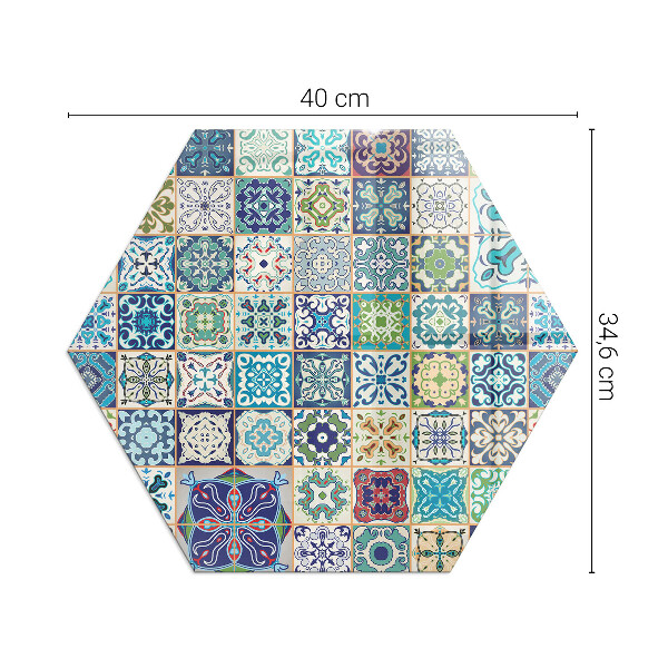 Hexagonală sticlă sub șemineu Modele de mozaic pe plăci