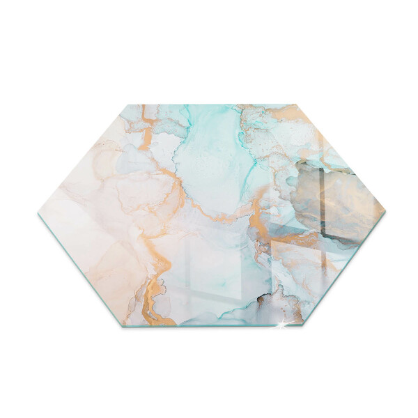 Hexagonală sticlă sub șemineu Model fluid abstract