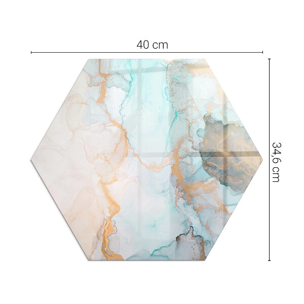 Hexagonală sticlă sub șemineu Model fluid abstract