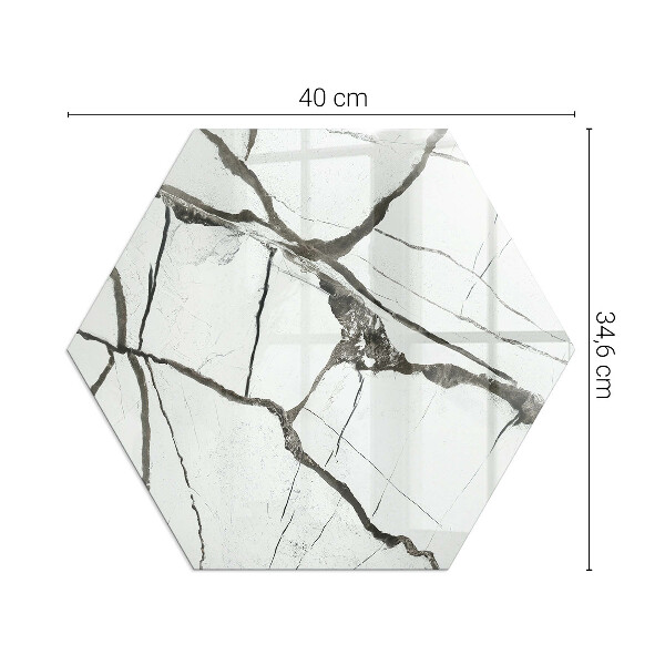 Hexagonală placă de sticlă pentru șemineu Model de vene de marmură