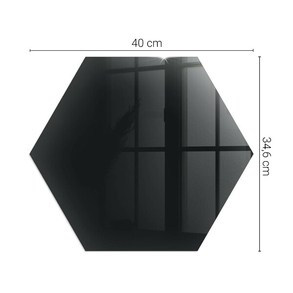 Hexagonală sticlă sub șemineu Culoare Negru