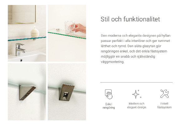 Raft de perete translucid cu dimensiunile 40x13 cm