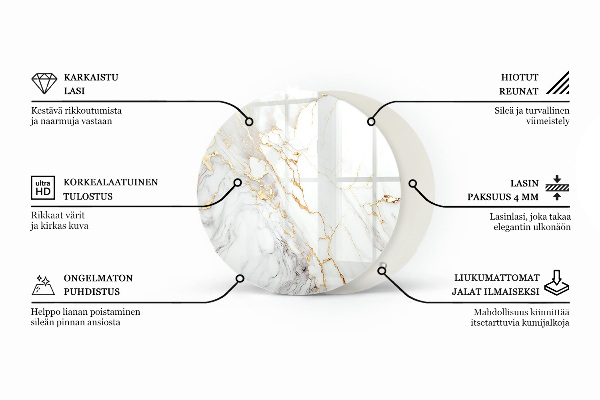 Blat pentru masă Alb fără model