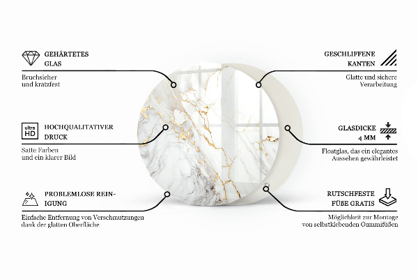 Blat pentru masă Stil de marmură cu vene