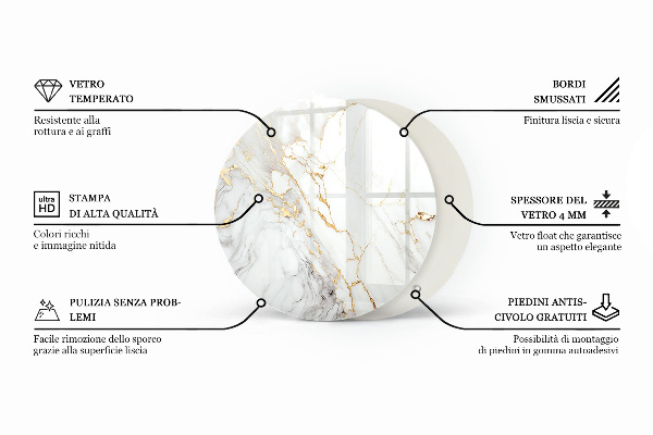 Blat pentru masă Stil de marmură cu vene