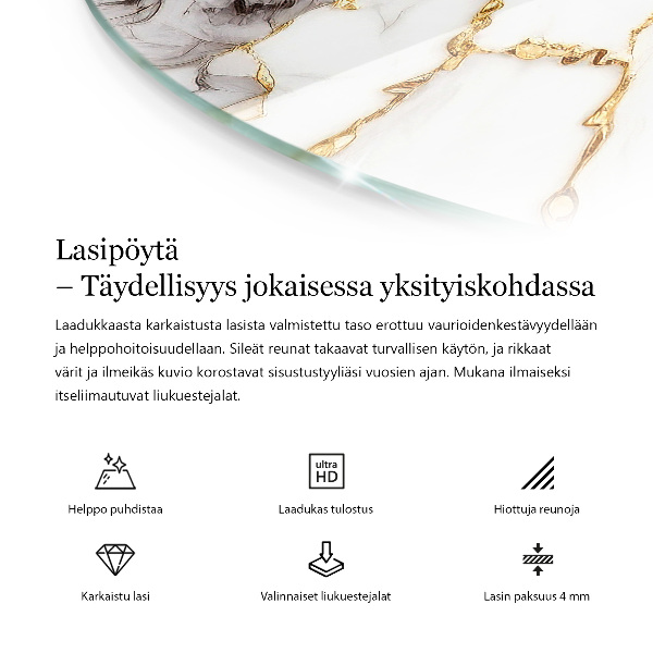 Blat pentru masă Vene de marmură în stil