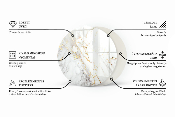 Blat pentru masă Motiv de marmură în natură