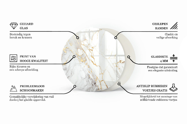 Blat pentru masă Motiv de marmură în natură
