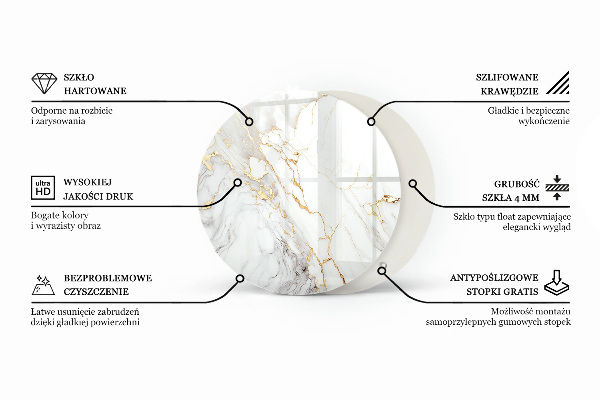 Blat pentru masă Design de marmură la suprafață