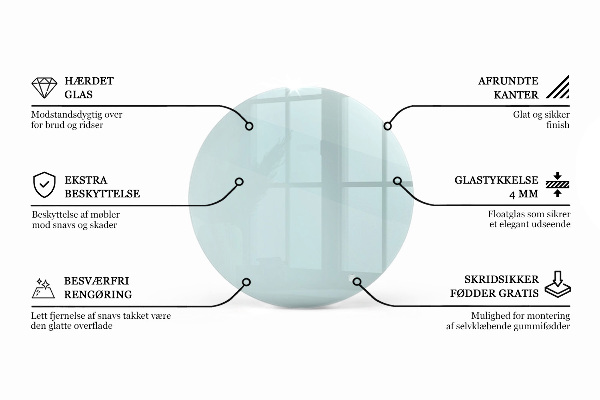Blat sticlă rotund transparentă