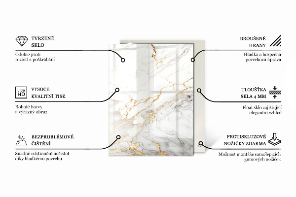 Blat masă Model de marmură cu vene delicate