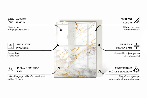 Blat masă Model de marmură cu vene delicate