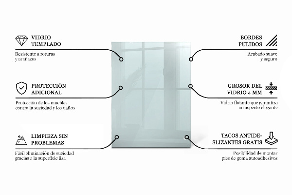 Blat de masă dreptunghiular transparent