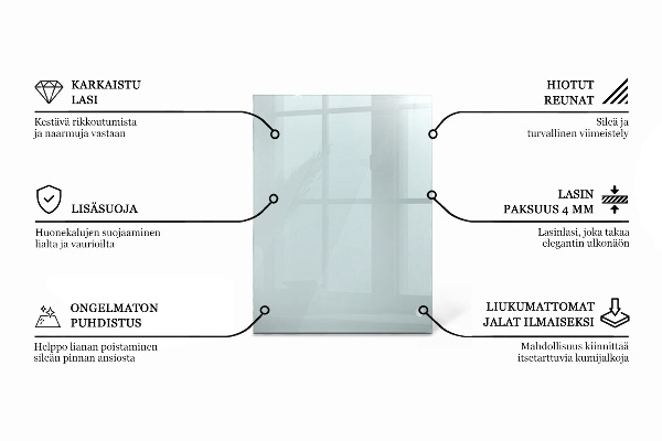 Blat de masă dreptunghiular transparent