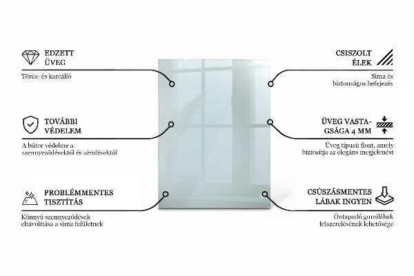 Blat de masă dreptunghiular transparent