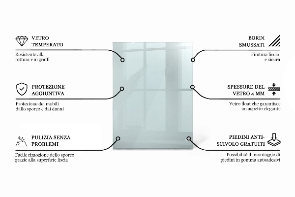 Blat de masă dreptunghiular transparent