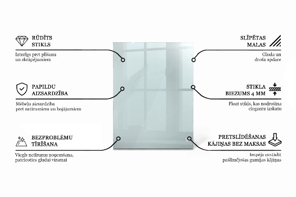 Blat de masă dreptunghiular transparent