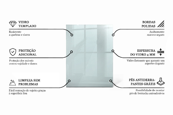 Blat de masă dreptunghiular transparent